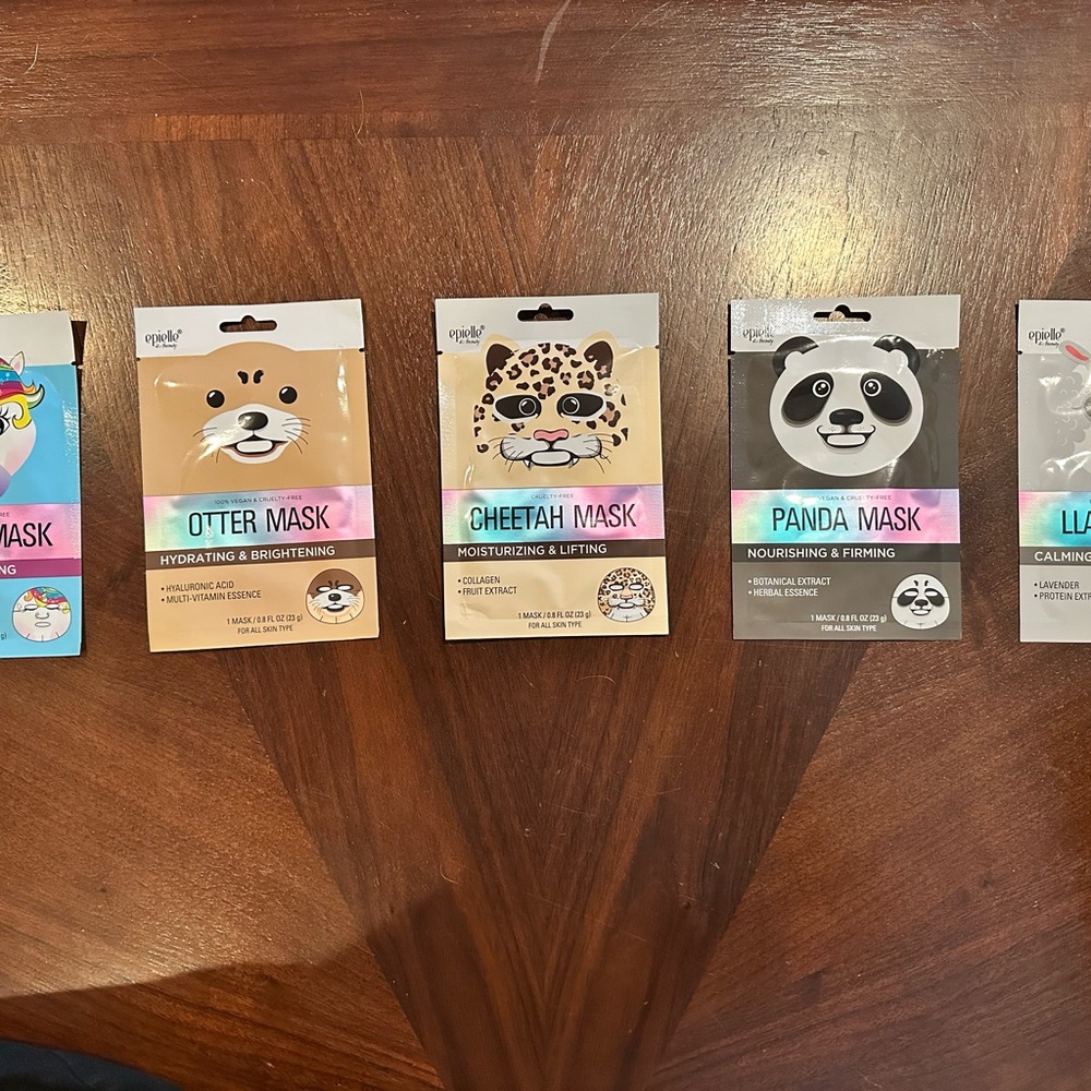 Animal Face Sheet Face Masks Set
